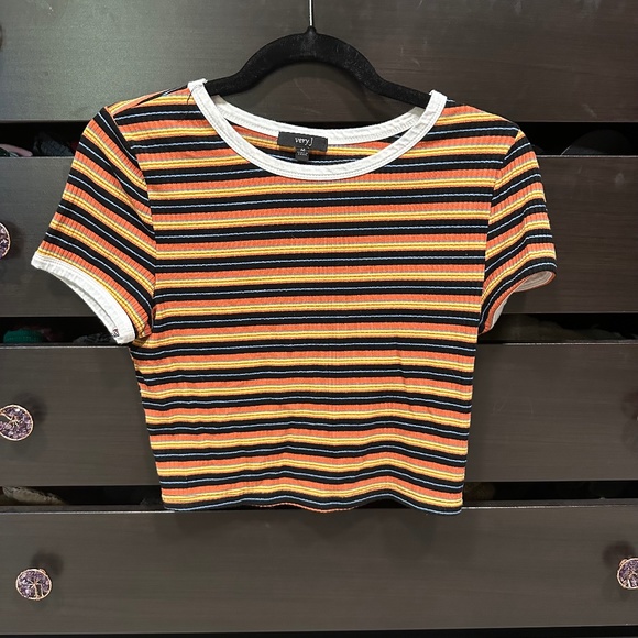 Striped Cropped Tee - Picture 1 of 6